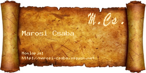 Marosi Csaba névjegykártya