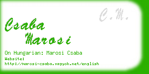 csaba marosi business card